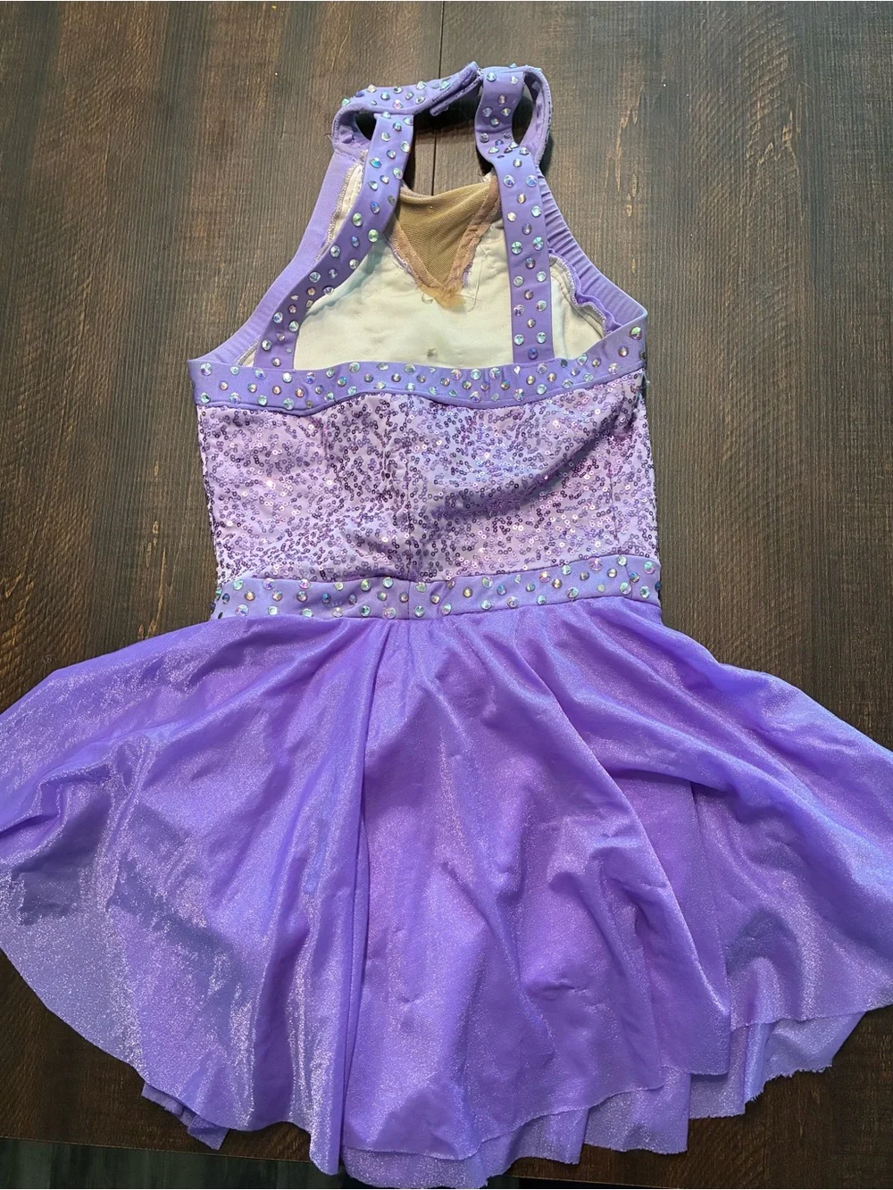 Girls' Purple Sequin baton costume